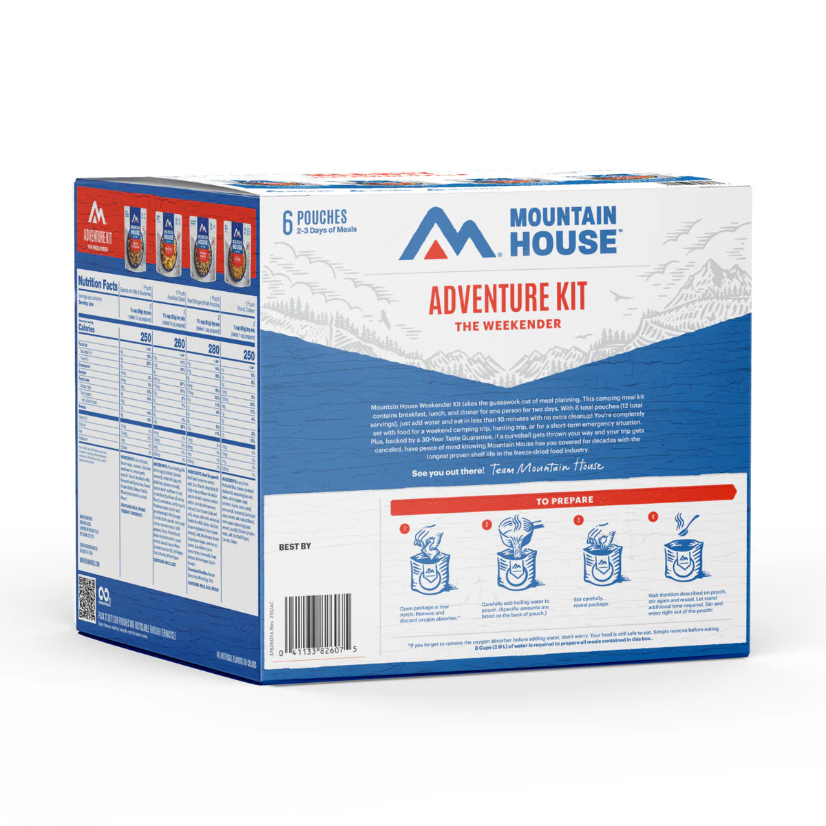 Mountain House Adventure Weekender Kit box side