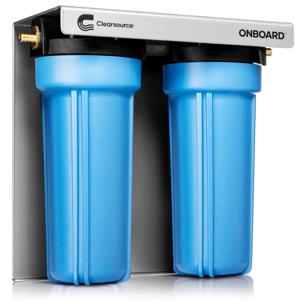 clearsource 2-canister onboard water filter system — front view