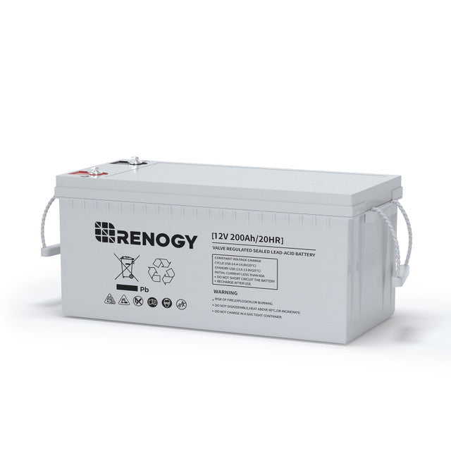 Renogy 12V 200Ah AGM battery — front view