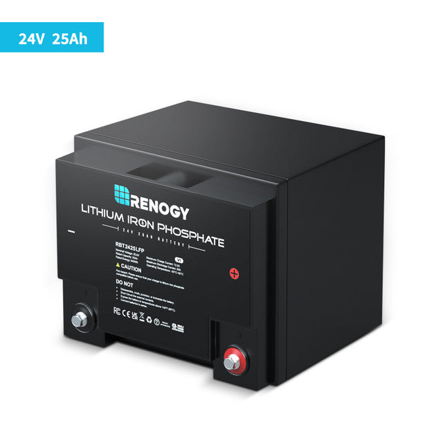 Renogy 24V 25Ah LiFePO₄ battery front view
