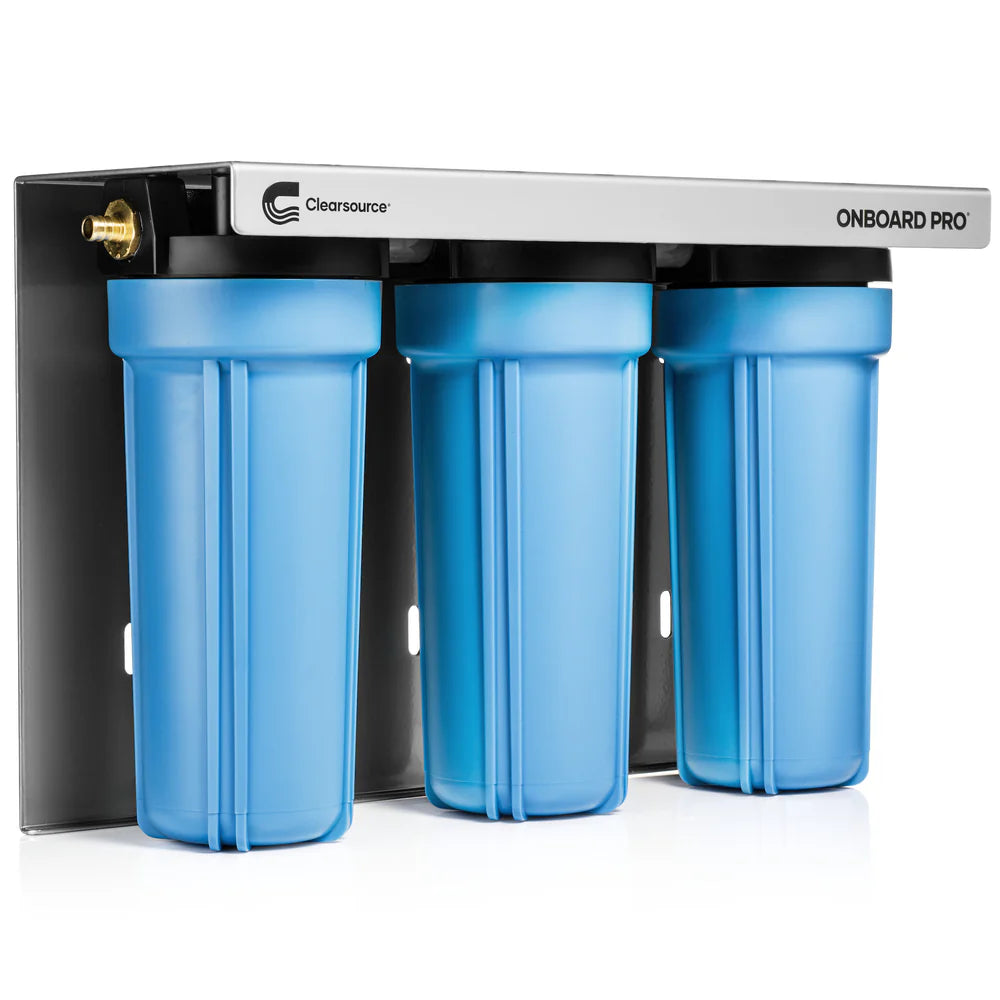 clearsource ultra onboard pro rv water filter system — front view