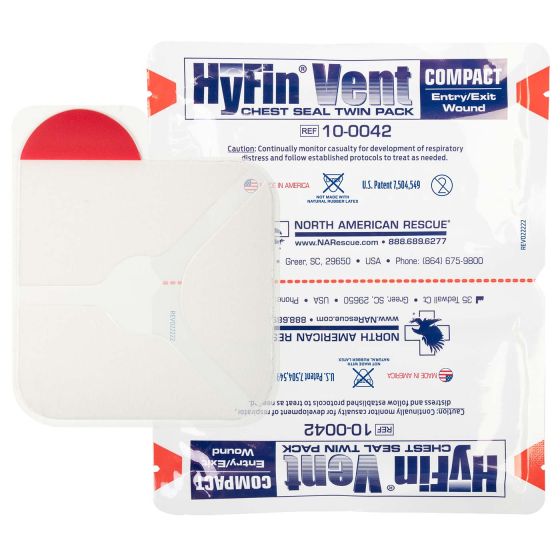 HyFin Vent Compact Chest Seal Twin Pack vented trauma seal
