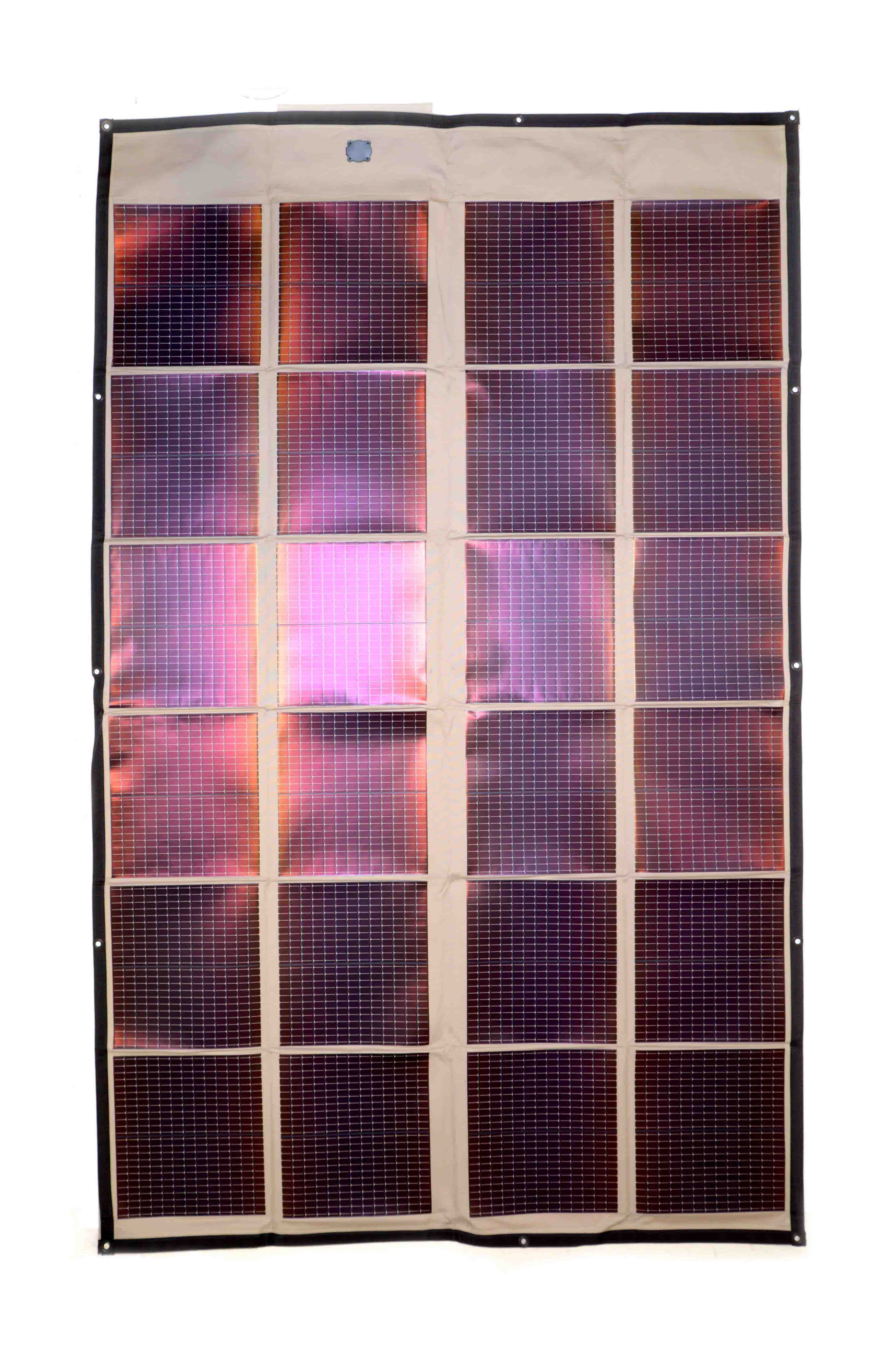 PowerFilm 120W foldable solar panel — unfolded view