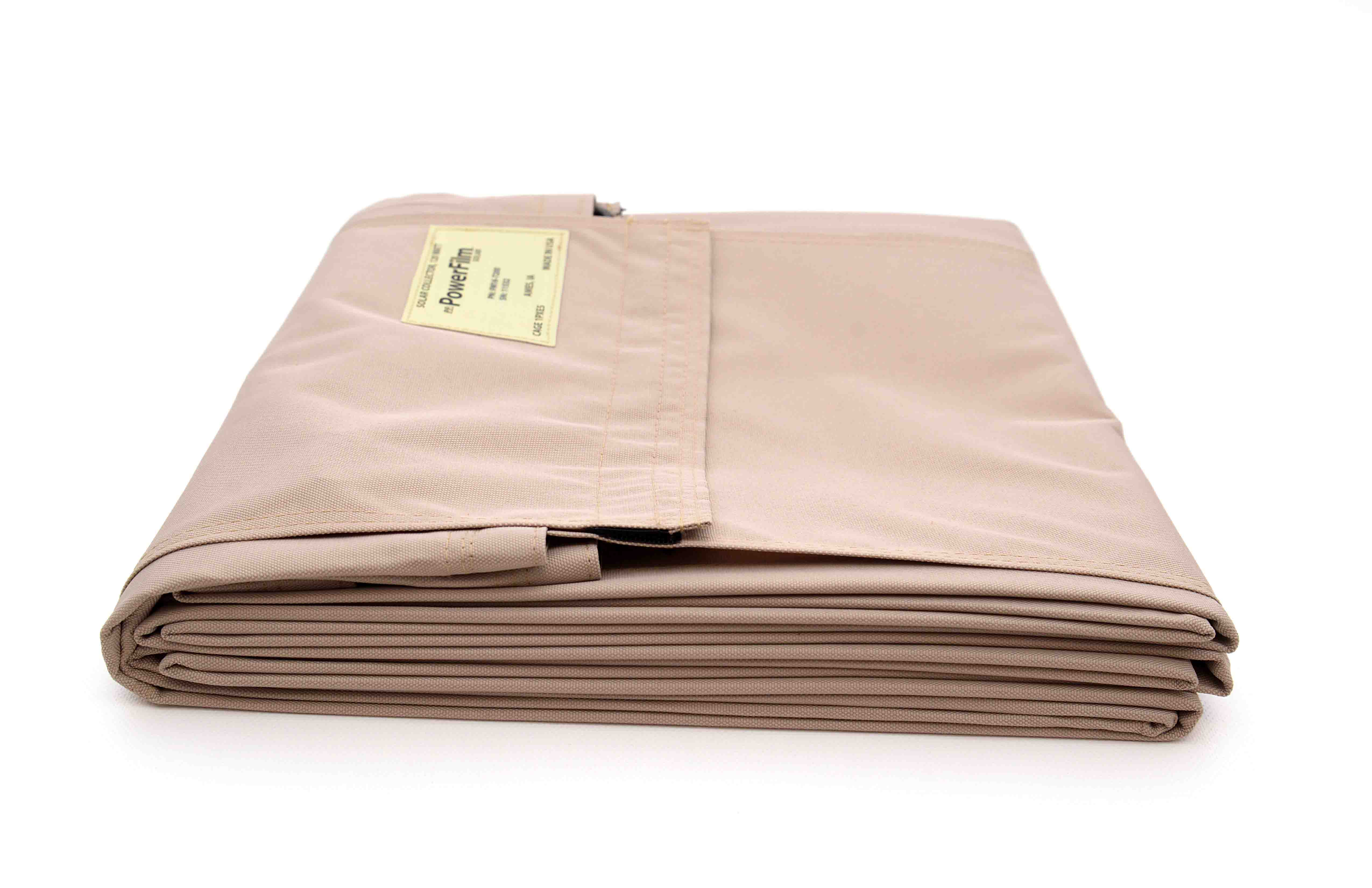 PowerFilm 120W foldable solar panel — folded view