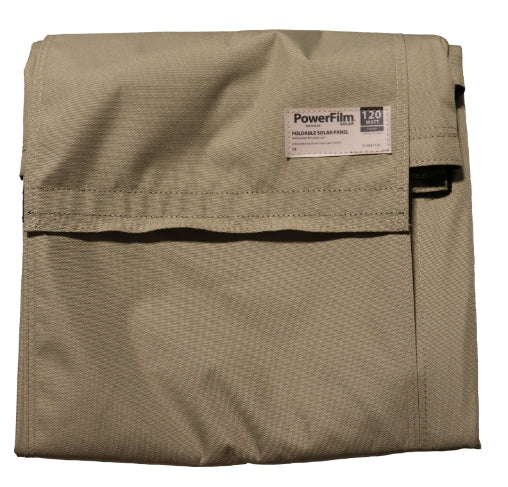 PowerFilm 120W foldable solar panel — front view