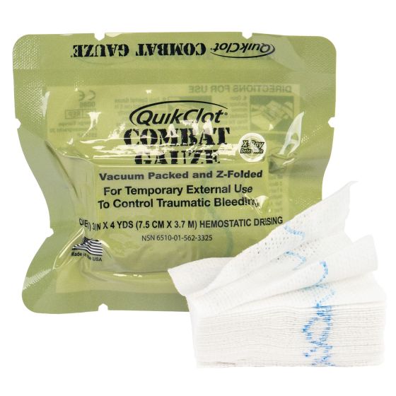 QuikClot Z-Fold combat gauze hemostatic dressing
