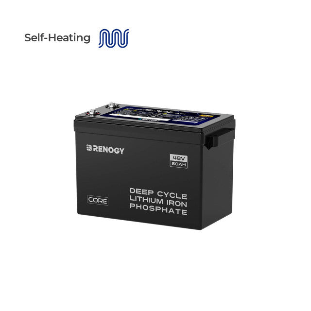 Renogy 48V 50Ah Smart LiFePO₄ battery — front view
