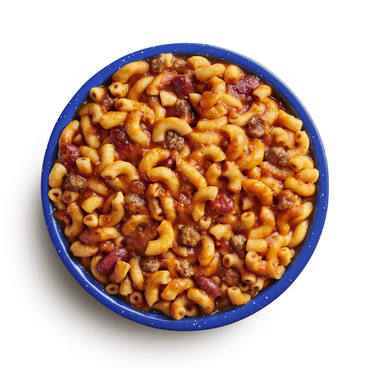 Prepared serving of Mountain House Chili Mac with Beef