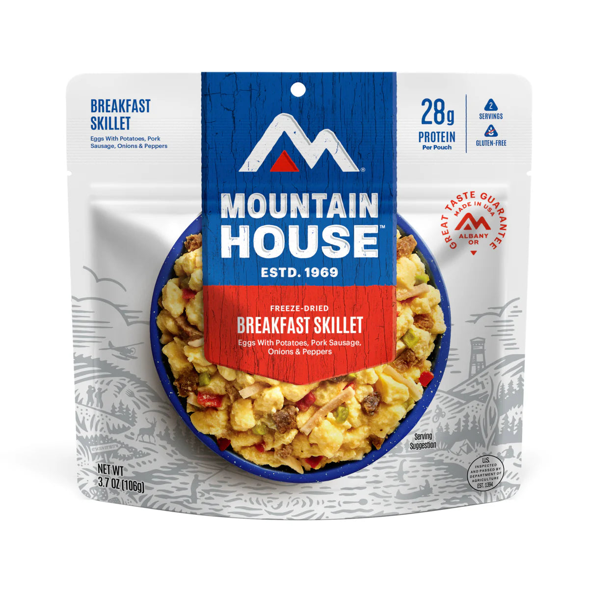 Front view of Mountain House Breakfast Skillet pouch