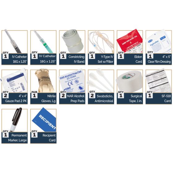 NAR field blood transfusion recipient module components