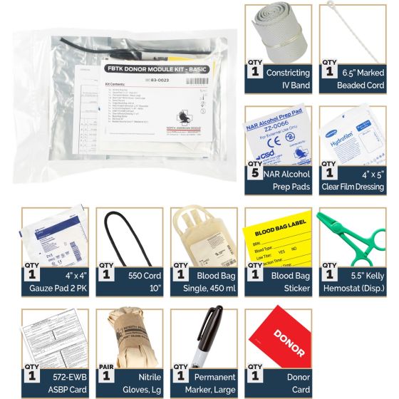 NAR FBTK-B field blood kit components