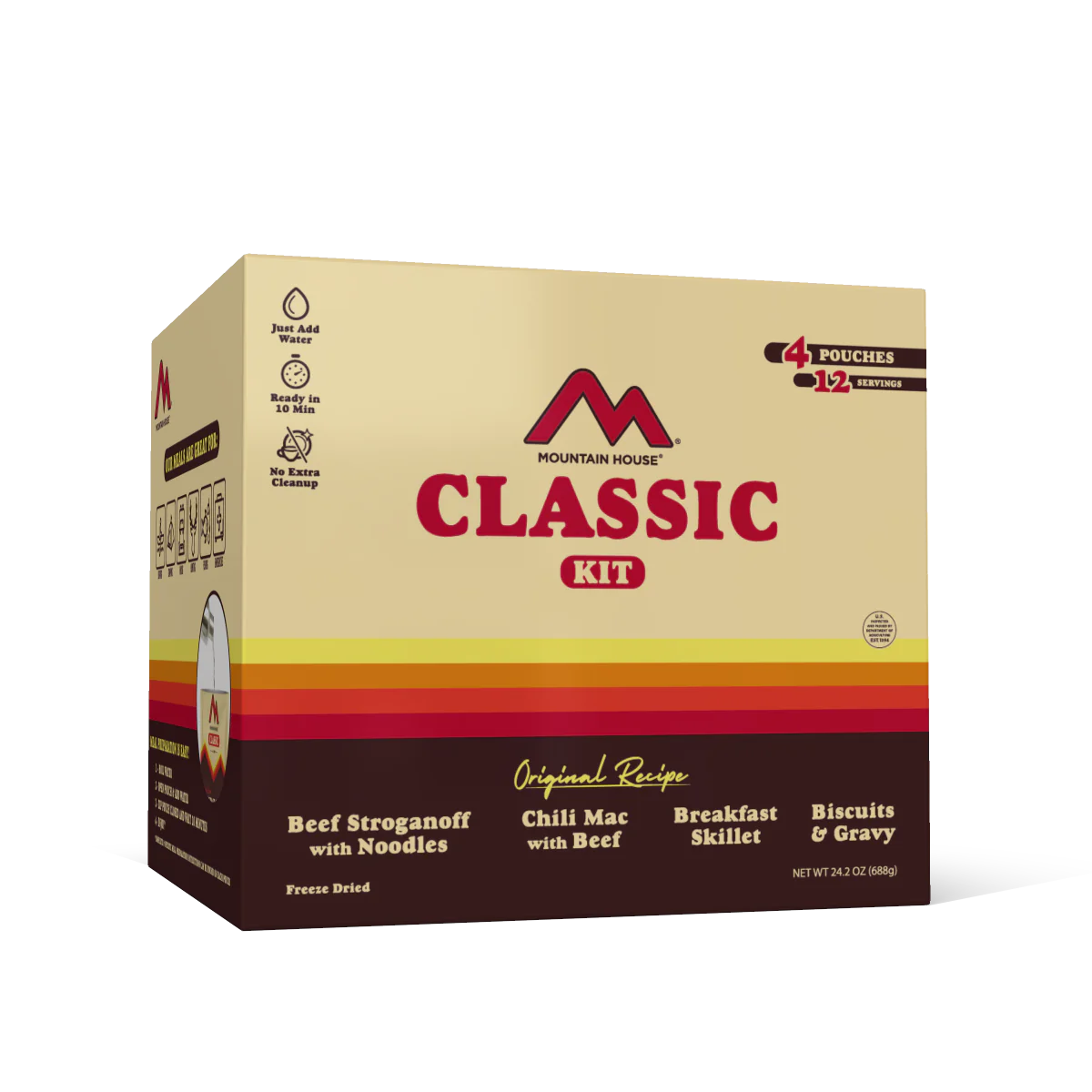 Front view of Mountain House Classic Kit box