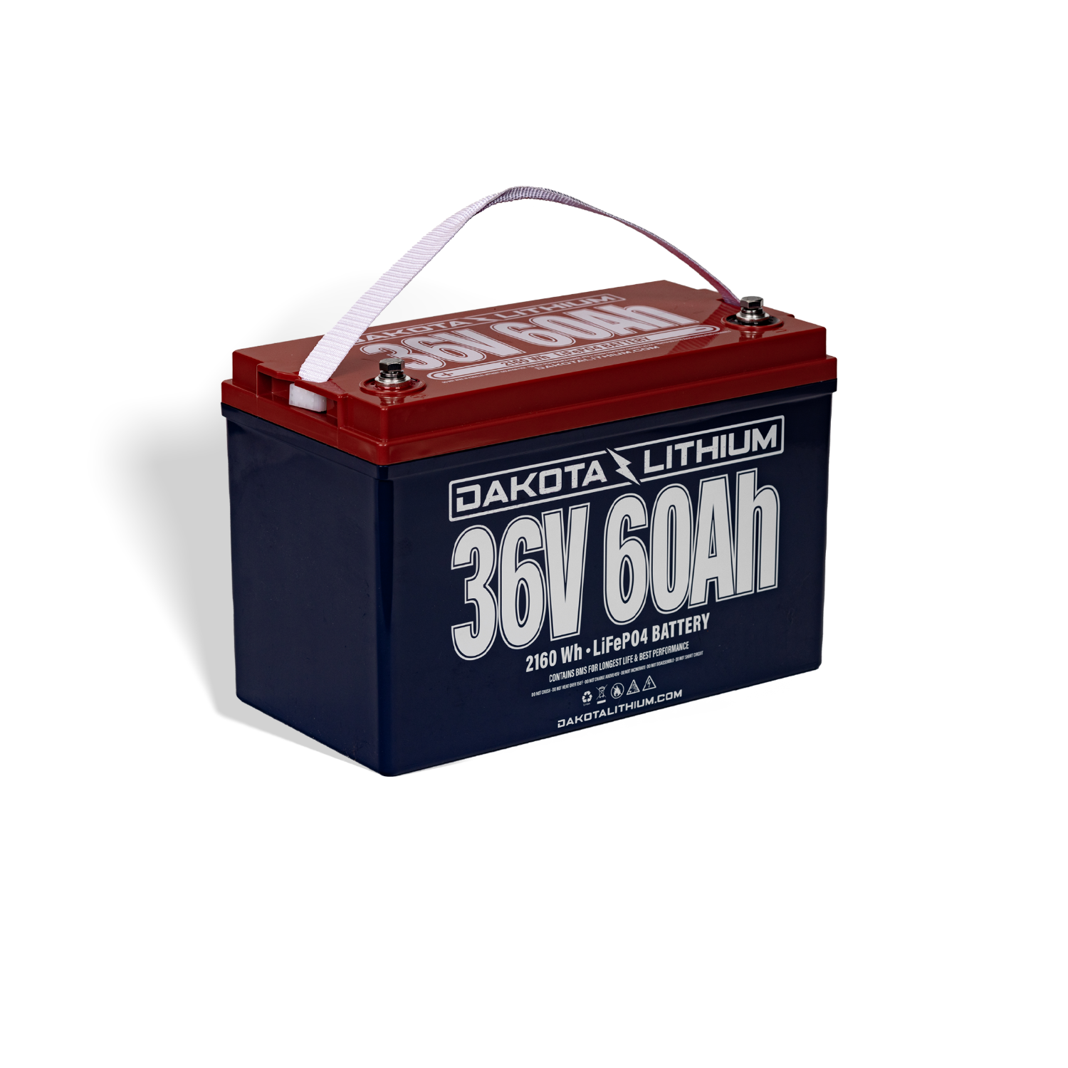 Front view of Dakota Lithium 36V 60Ah deep cycle LiFePO₄ battery