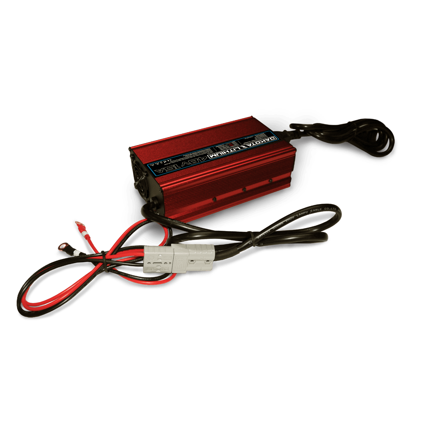 Front view of Dakota Lithium Ultra-Fast 48V 15A LiFePO₄ battery charger
