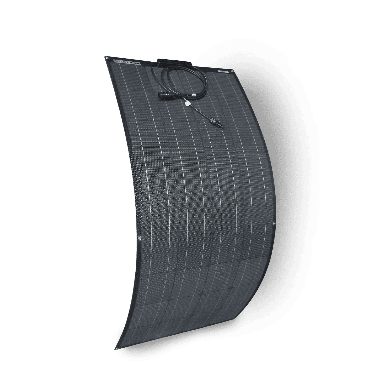 Side view showing flexibility of the marine solar panel bending around a curved surface