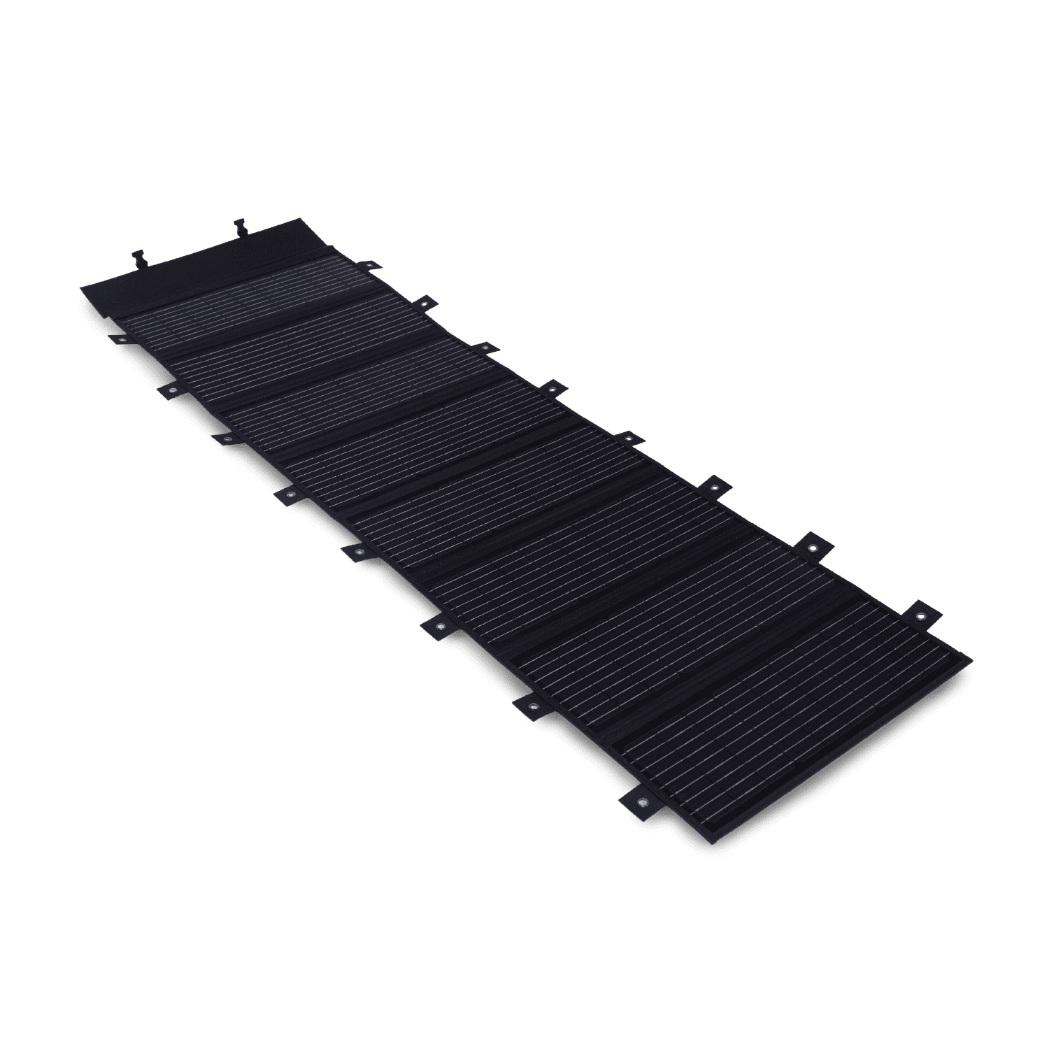 Front view of Dakota Lithium 180W folding solar panel unfolded