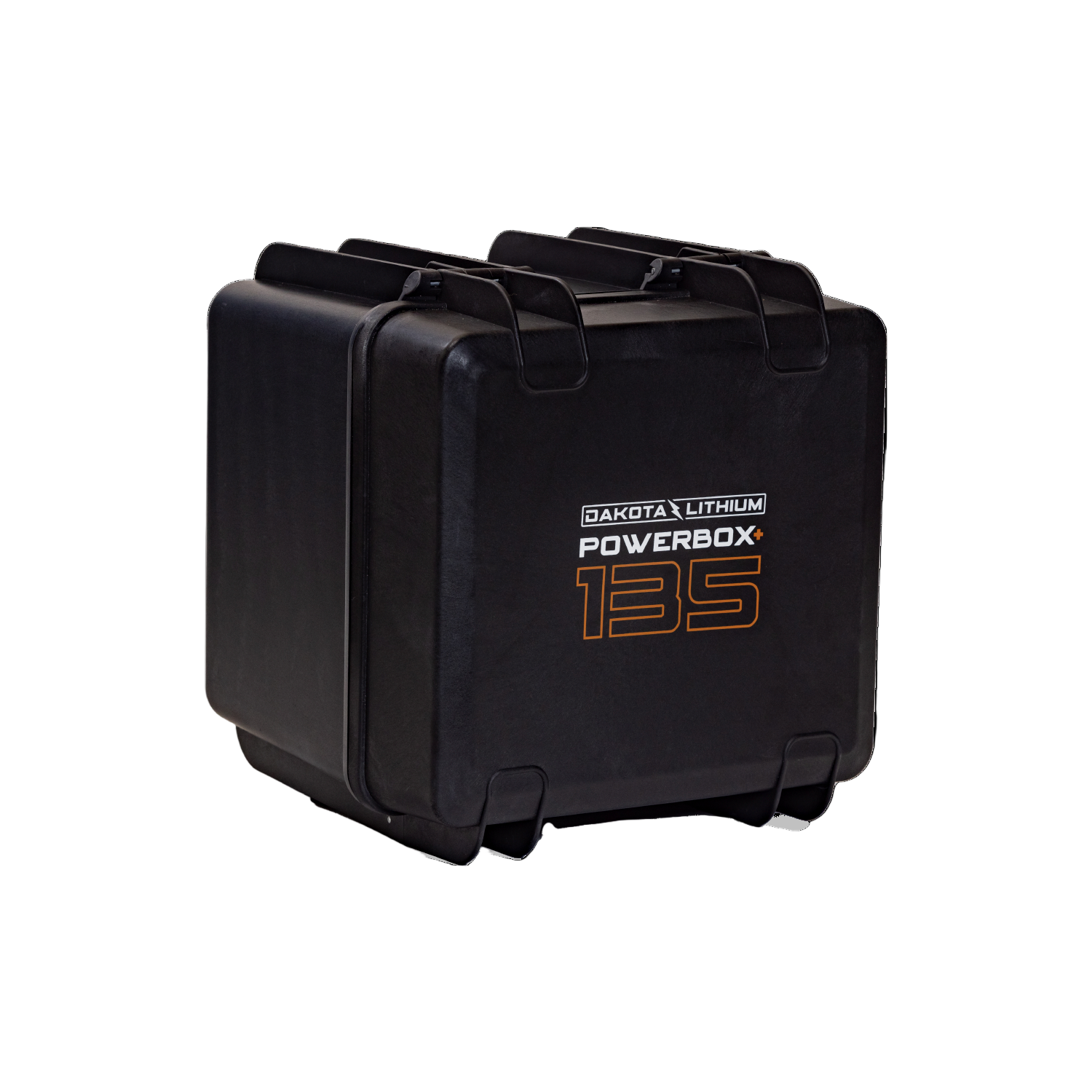 Side view of PowerBox+ 135 with binder posts and inverter outlets