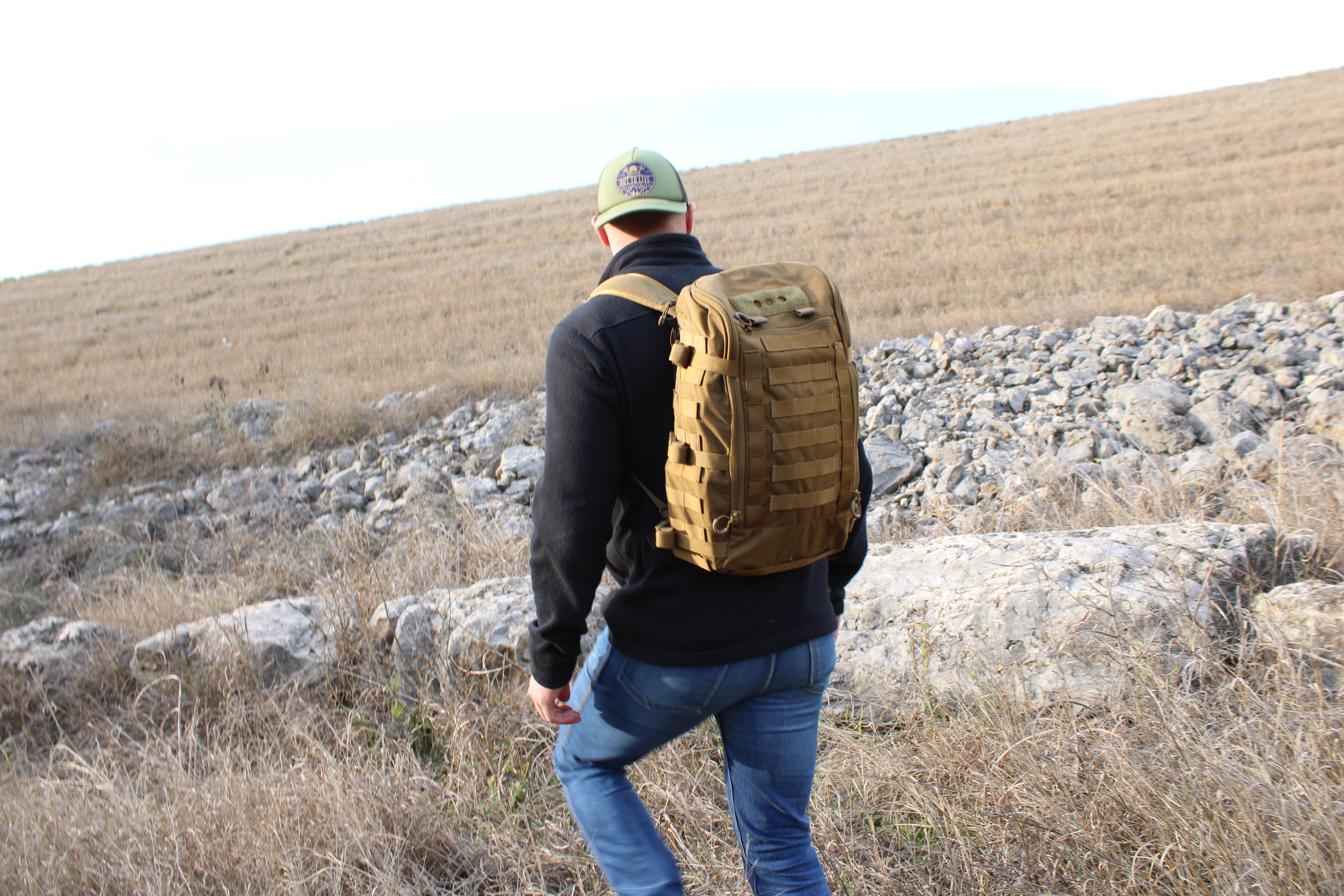 Eberlestock Mission Assault Pack carrying the HF Emergency Radio Kit with room for additional gear and supplies