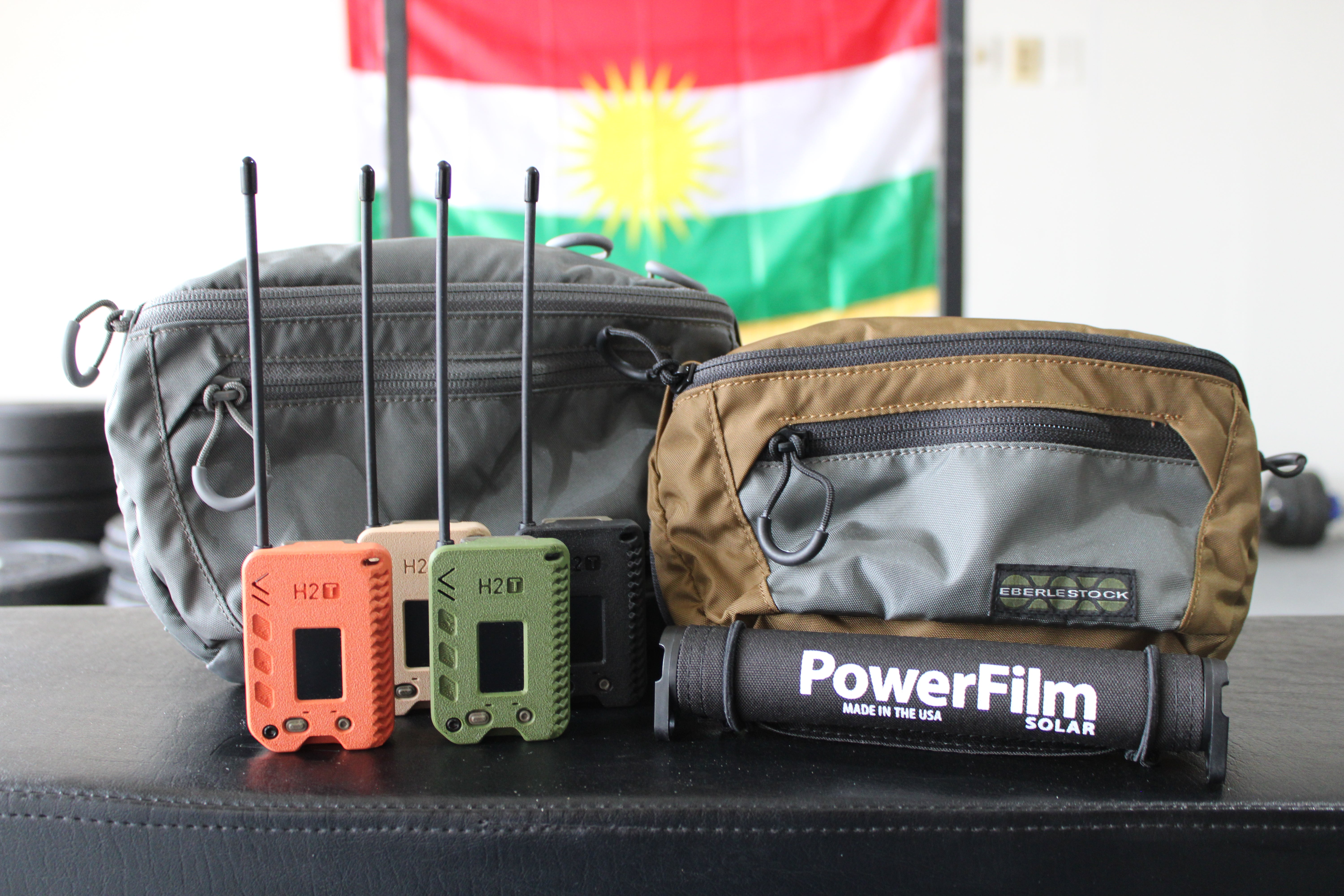 Off-Grid Hybrid Communications Kit with H2T radios, solar charger, and Eberlestock Bando Bag