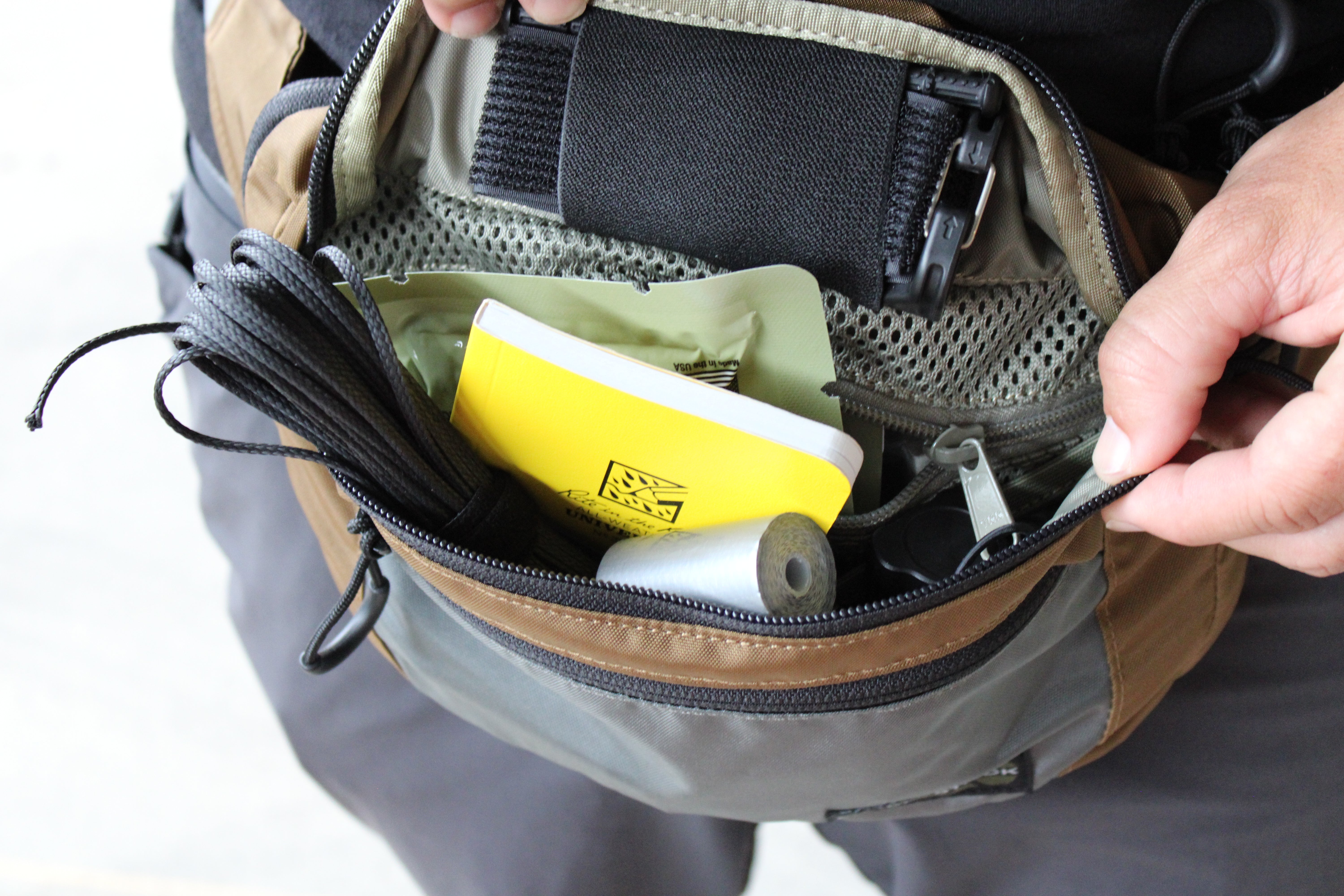 Nomad Kit packed in Eberlestock Bando Bag – discreet tactical everyday carry sling bag