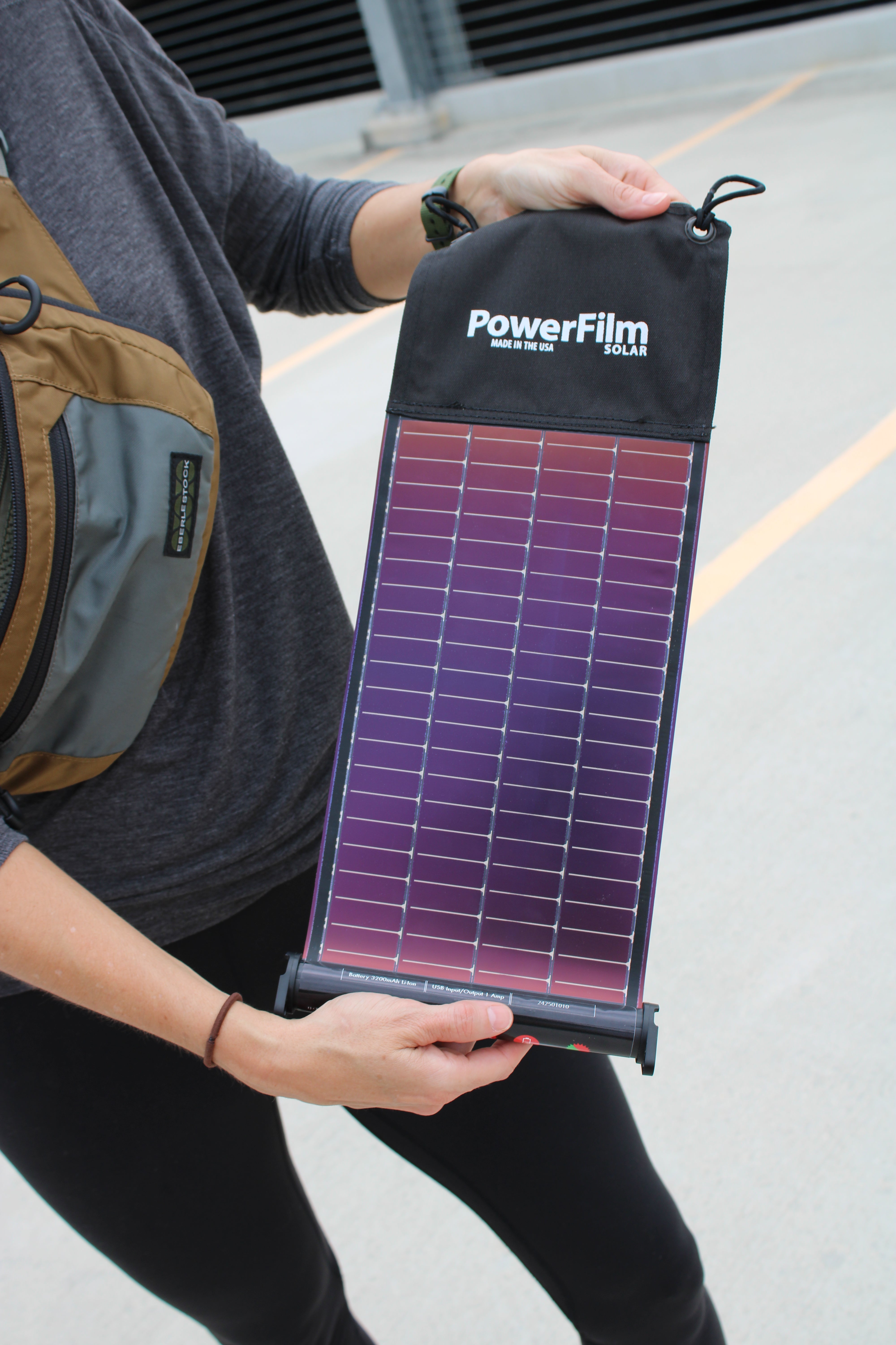PowerFilm LightSaver portable solar charger with built-in battery for powering radios and small devices off-grid