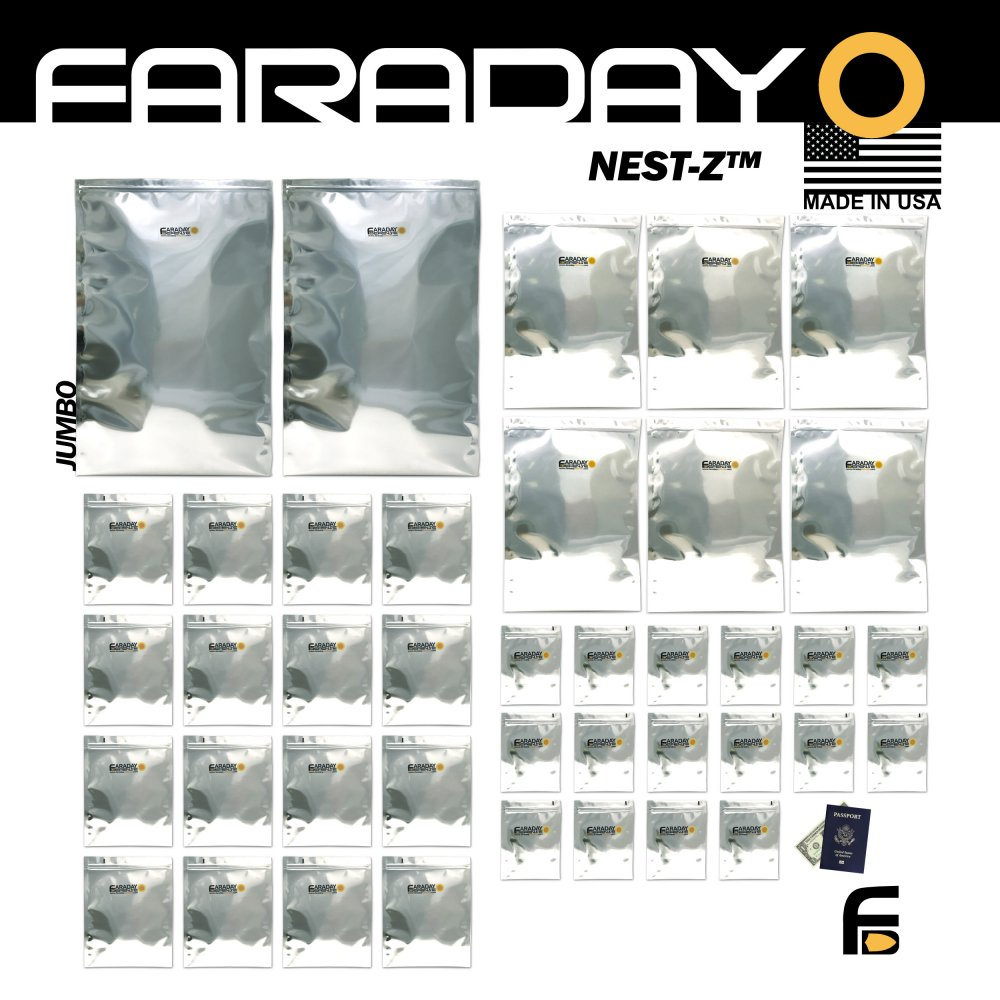 40pc Mega Kit NEST-Z EMP 7.0 mil Faraday Bags