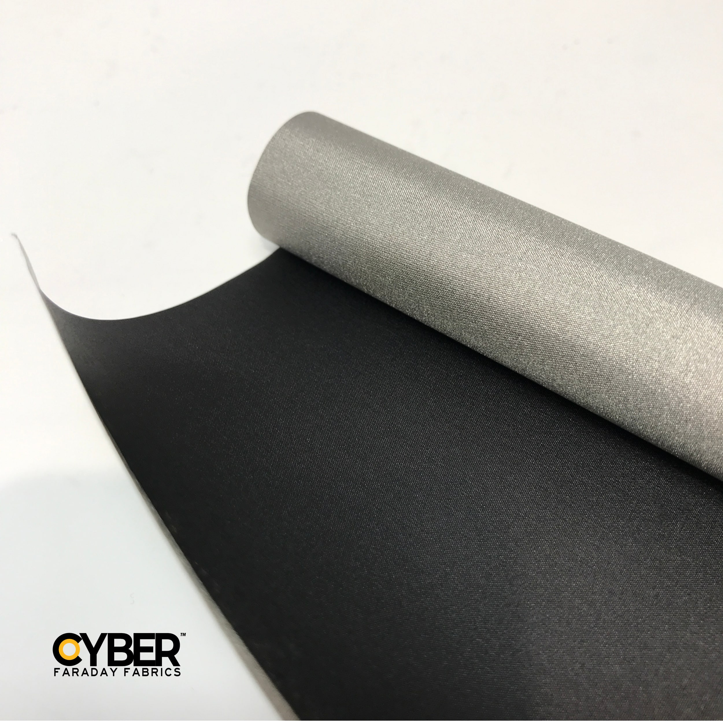 CYBER NC-BLACK Faraday Fabric EMF RF Shielding Black Fabric Roll – 50″ x 1′