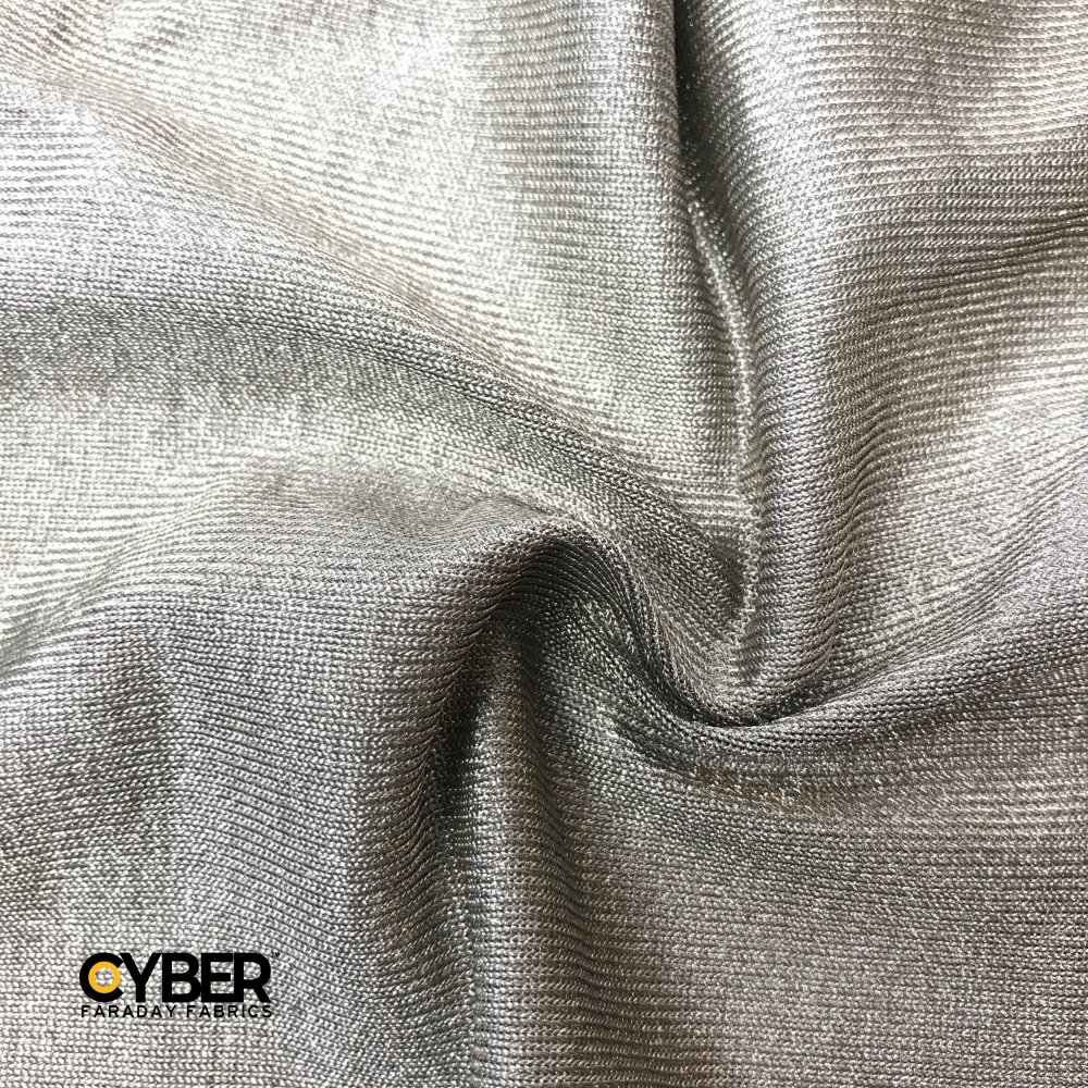 CYBER ES Faraday Fabric EMF RF Shielding Silver Elastic Fabric – 62″ x 1′