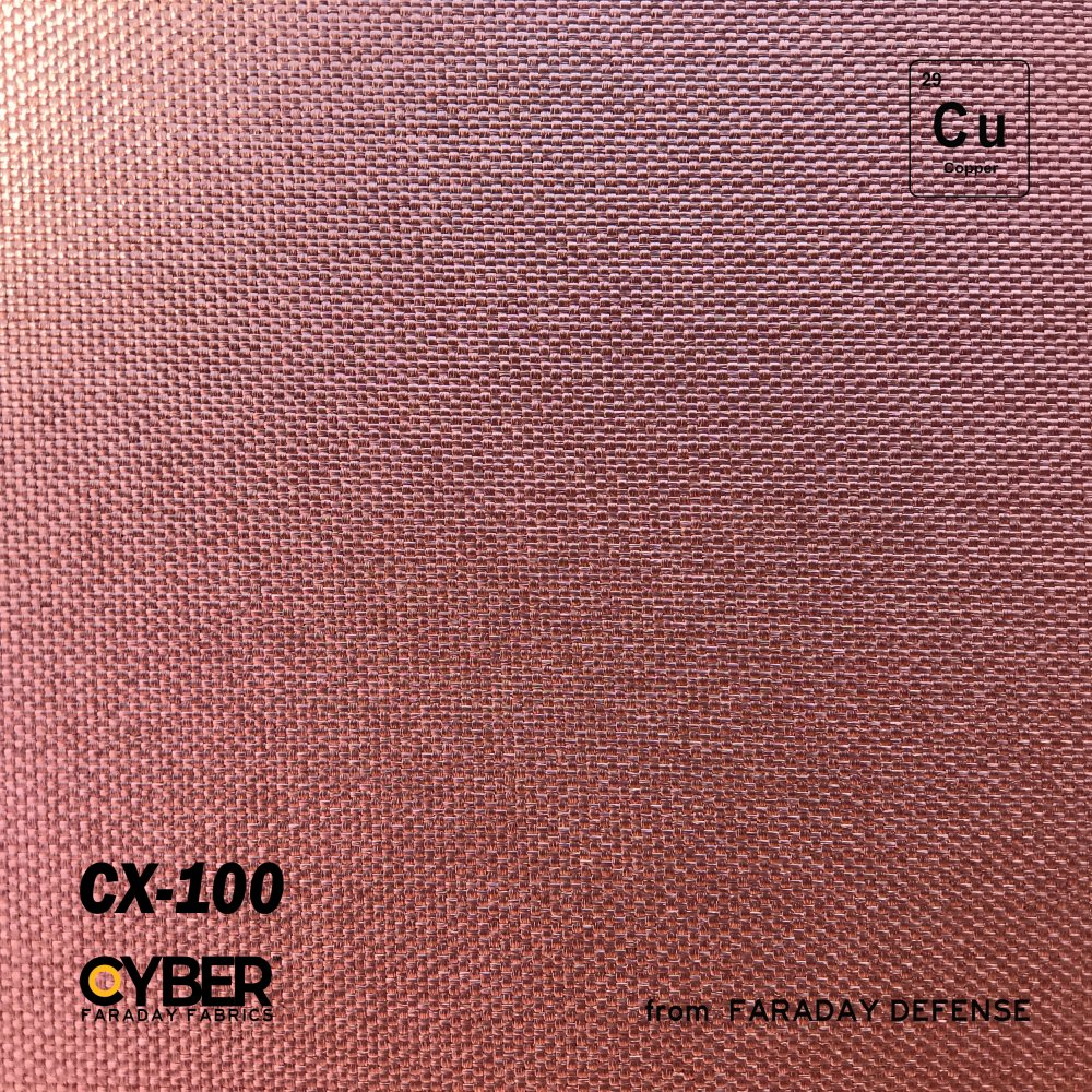 CYBER CX-100 Faraday Fabric EMF RF Shielding 100% Copper Plated Fabric Roll – 53" x 1'