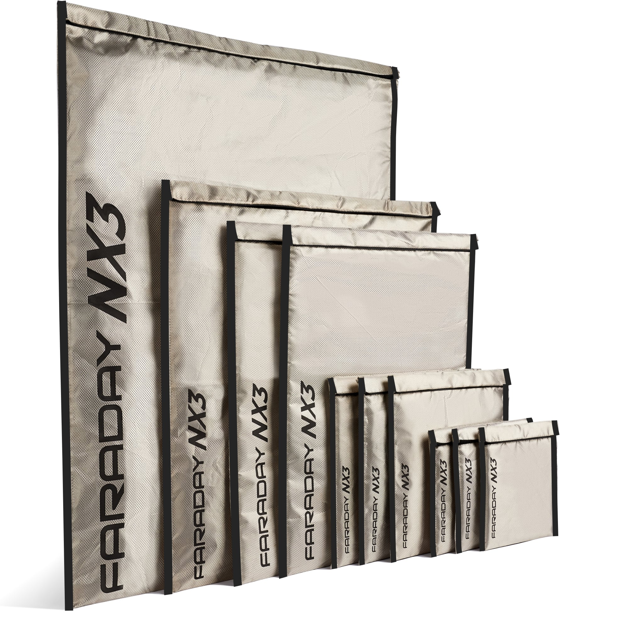 10pc Mega Kit NX3 Triple-Layer CYBER Fabric Faraday Bags