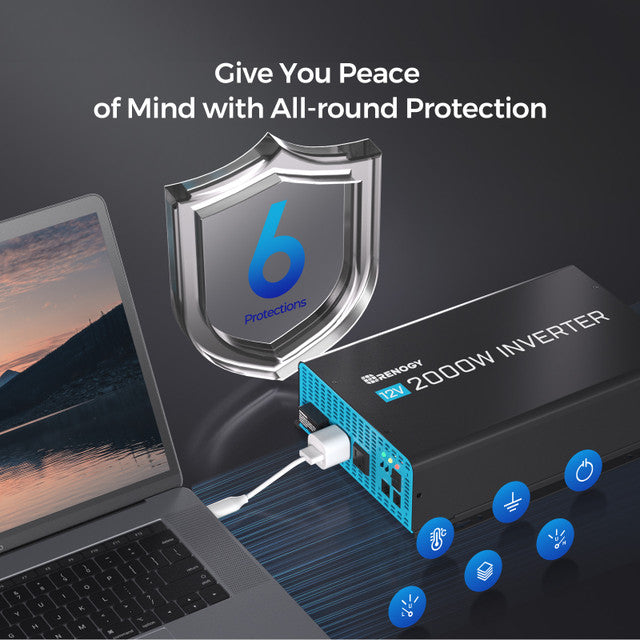 2000W 12V Pure Sine Wave Inverter with Power Saving Mode (New Edition) - Praetorian Consulting Store