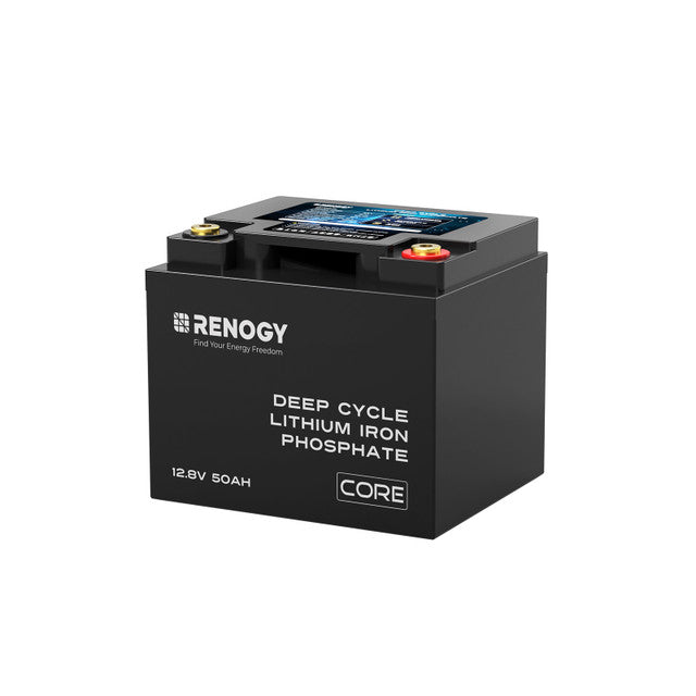 Renogy 12V 50Ah Core Series LiFePO₄ Battery front view