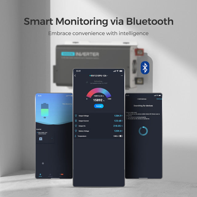 1000W 12V Pure Sine Wave Inverter with UPS Transfer Switch and Built-in Bluetooth - Praetorian Consulting Store