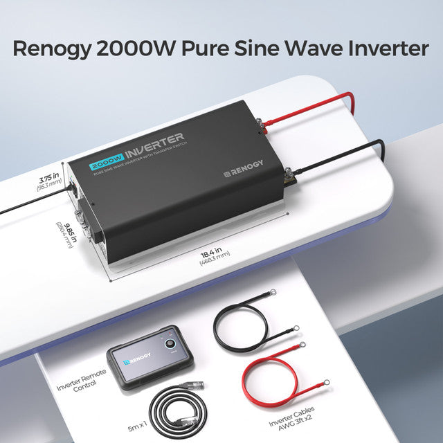 2000W 12V Pure Sine Wave Inverter with UPS Transfer Switch and Built-in Bluetooth - Praetorian Consulting Store
