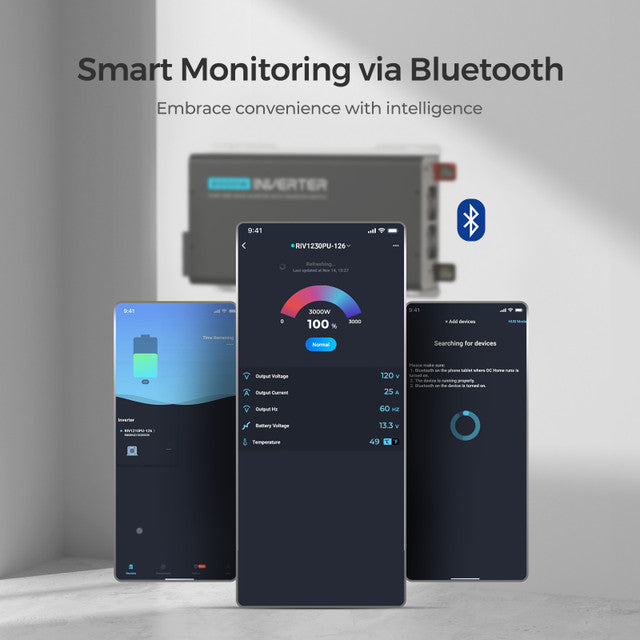 PUH 12V 3000W Pure Sine Wave Inverter with UPS Transfer Switch and Built-in Bluetooth - Praetorian Consulting Store