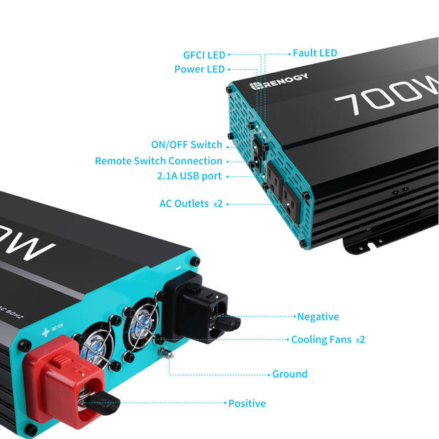 700W 12V Pure Sine Wave Inverter - Praetorian Consulting Store