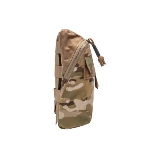 Side view showing the zippered main compartment and Helium Whisper MOLLE backer
