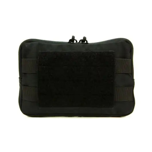 Front view of Blue Force Gear Admin Pouch in black with loop field for patches