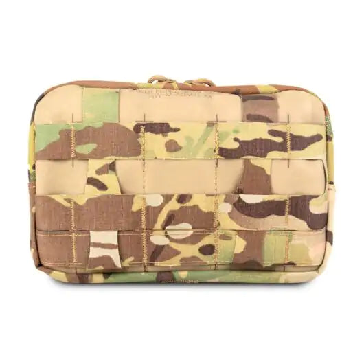 Front view of Blue Force Gear Admin Pouch in multicam with loop field for patches