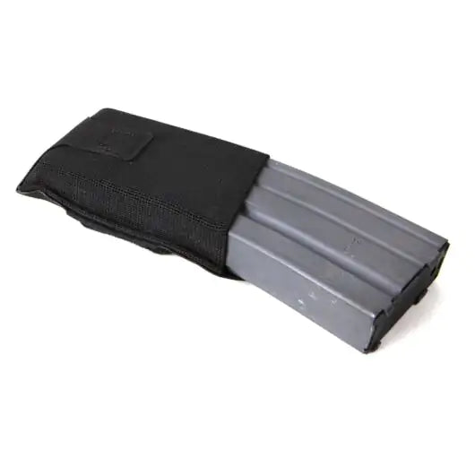 Front view of Blue Force Gear High-Rise M4 Belt Pouch with Ten-Speed elastic in black