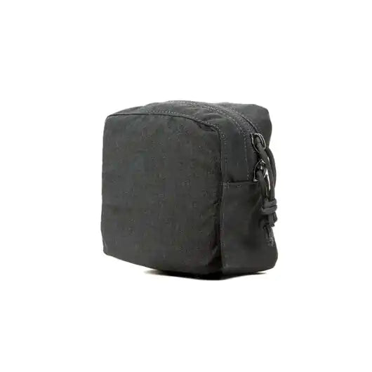 Side view of utility pouch showing zipper and rope loops
