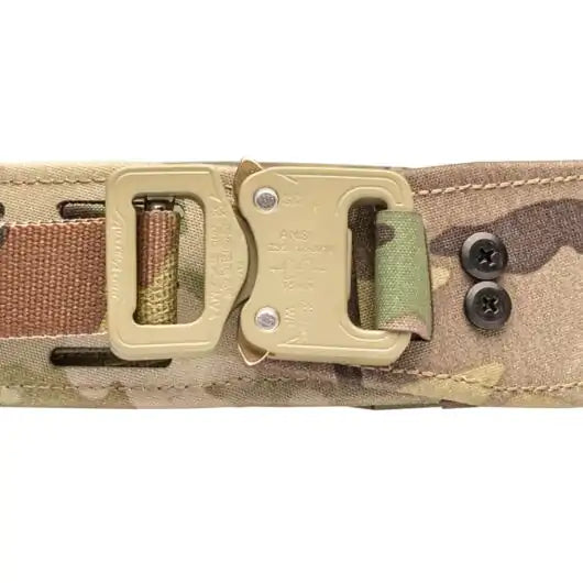 Front view of Blue Force Gear COBRA® Buckle Conversion Kit installed