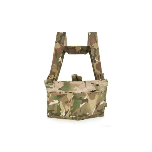 Front view of Blue Force Gear Ten-Speed M4 Chest Rig with 4 mag pouches in multicam