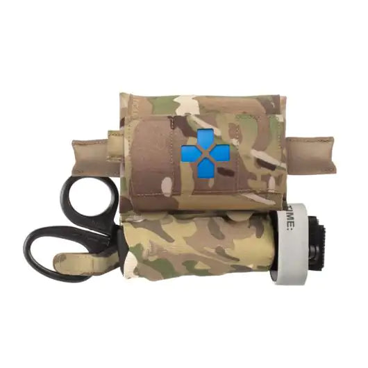 Front view of Blue Force Gear Shear Hammock showing tourniquet & shears slots in multicam