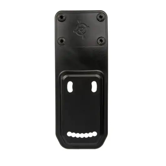 Front view of Blue Force Gear Holster Adapter showing three-hole mount pattern in black