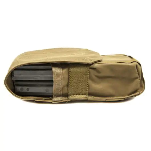 Side view of Double M4 Pouch showing elastic retention 