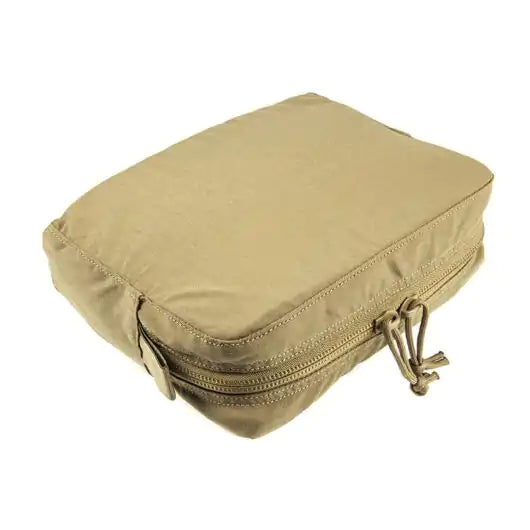 Side view showing depth and MOLLE attachment fields on Large Utility Pouch