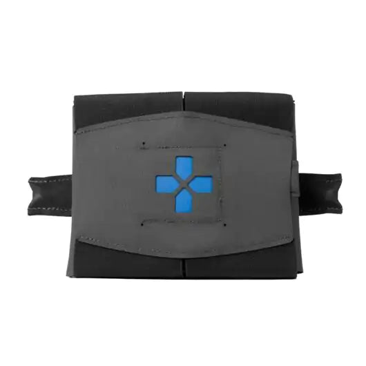 Front view of Blue Force Gear Micro Trauma Kit NOW! Plus+ pouch in black