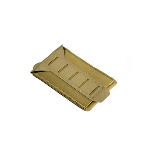 Top view of pouch laid flat showing ULTRAcomp laminate and single-mag configuration