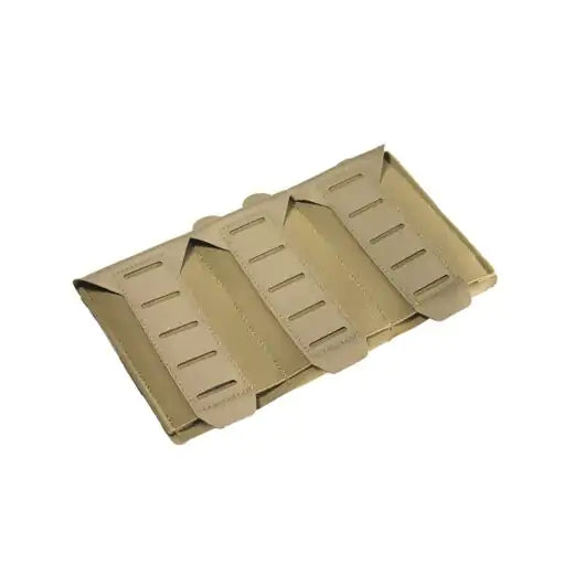 Top view of pouch laid flat showing ULTRAcomp laminate and triple-mag configuration